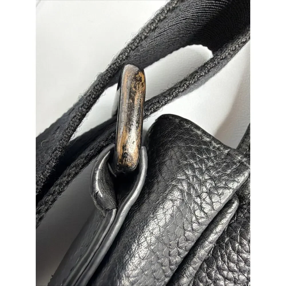 Hugo Boss Genuine Black Leather Laptop Messenger Bag Luxury Work Crossbody Satch